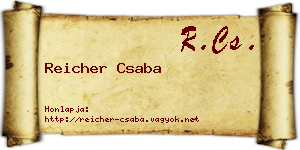 Reicher Csaba névjegykártya